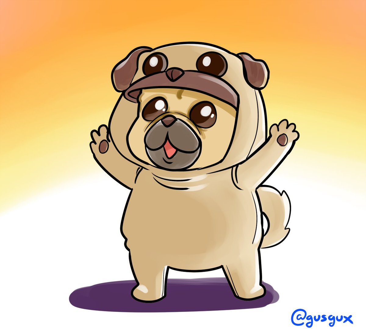 '@ElectroDonnan ¿Podría por favor dibujar a un Pug con disfraz de Pug por favor señor don Garabujante? 🙏🏼' :) #HoraDeLosGarabujos