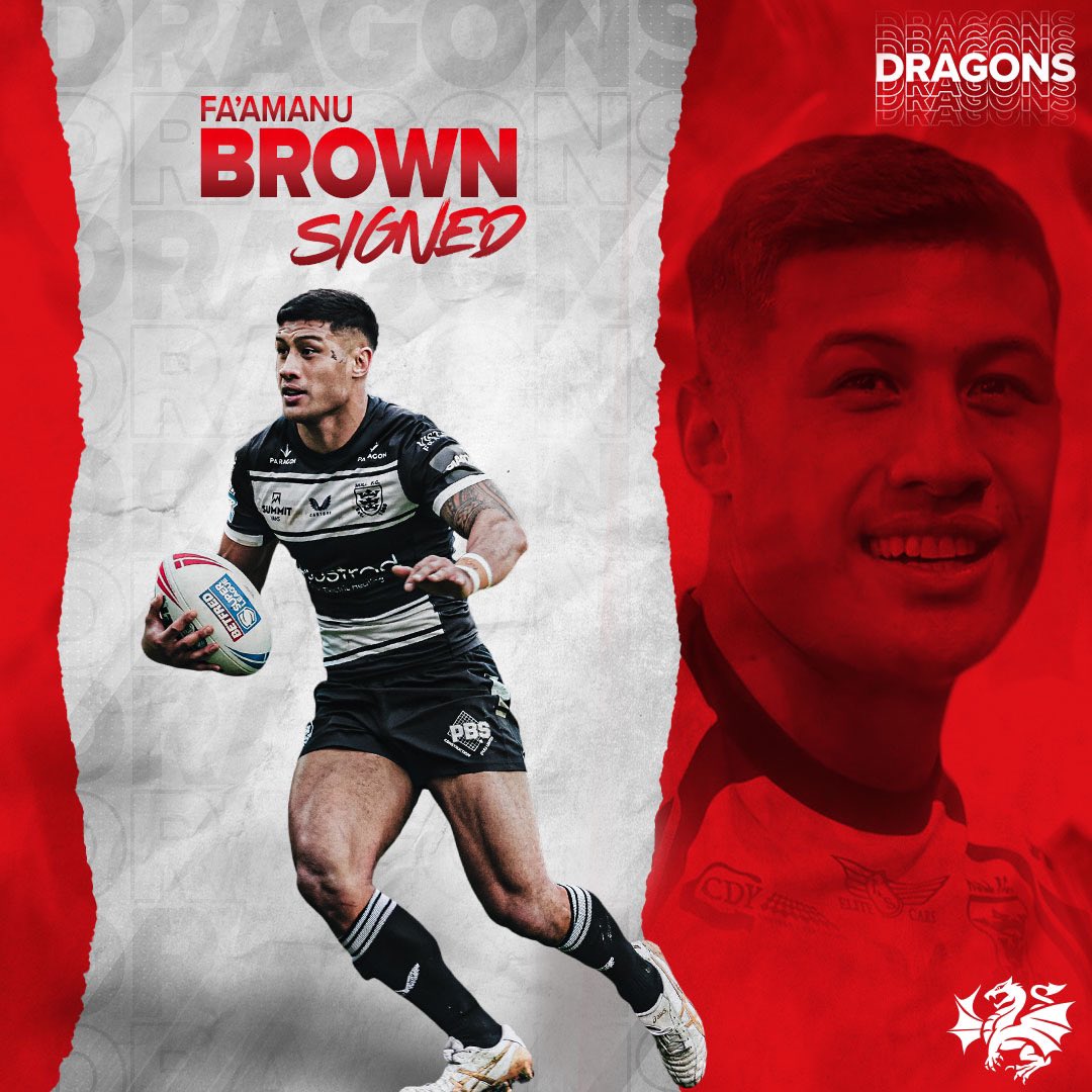 🚨 Nu Signing 🚨 The Dragons are happy to announce the signing of Fa'amanu Brown effective immediately 🔥Welcome to the #RedV 🐉#BreatheFire