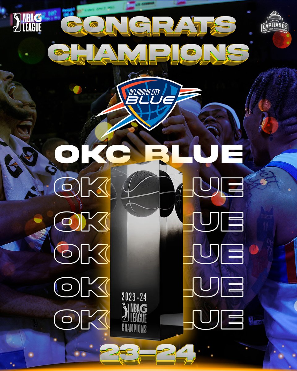 ¡El primero en su historia! 👏🏆 Felicidades a @okcblue por obtener el campeonato de la Temporada 2023-24 en la NBA G League. #SomosCapitanes