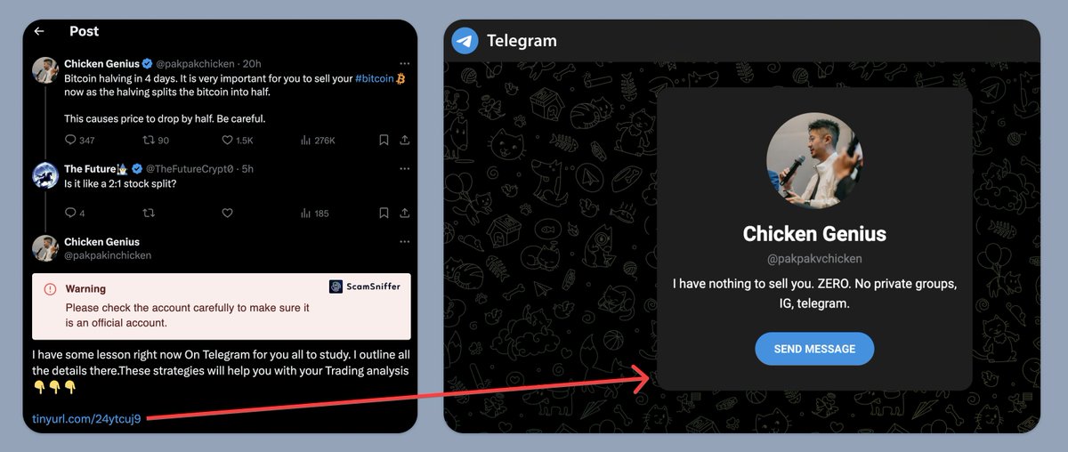 🚨⚠️ caution! a moment of inattention could lead you to inadvertently add a fake Telegram account from comments by the impostor.

always verify and proceed with caution.🕵️‍♂️💬