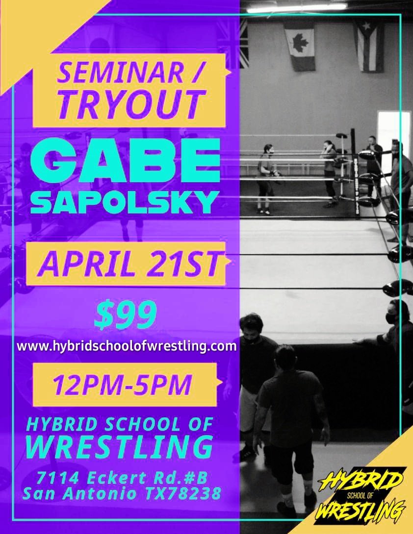 Less than a week away and a few spots left! Sign up asap!! Gabe Sapolsky seminar this Sunday at the Hybrid School of Wrestling in San Antonio Tx! 7114 Eckhert Rd 78238 forms.gle/sRA4fxDNiXvvR6…