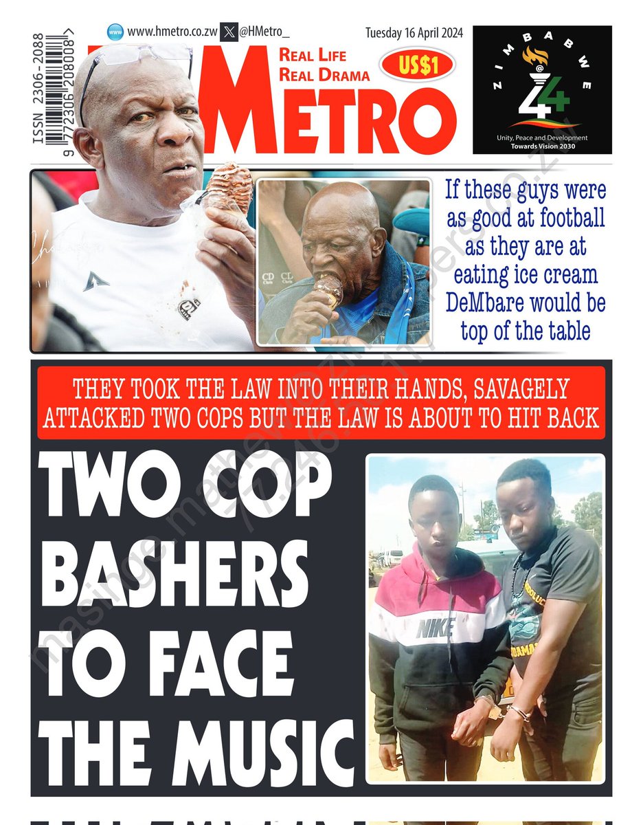 #Frontpage TWO COP BASHERS TO FACE THE MUSIC ... They Took The Law Into Their Hands, Savagely Attacked Two Cops But The Law Is About To Hit Back hmetro.co.zw/two-mushikashi…