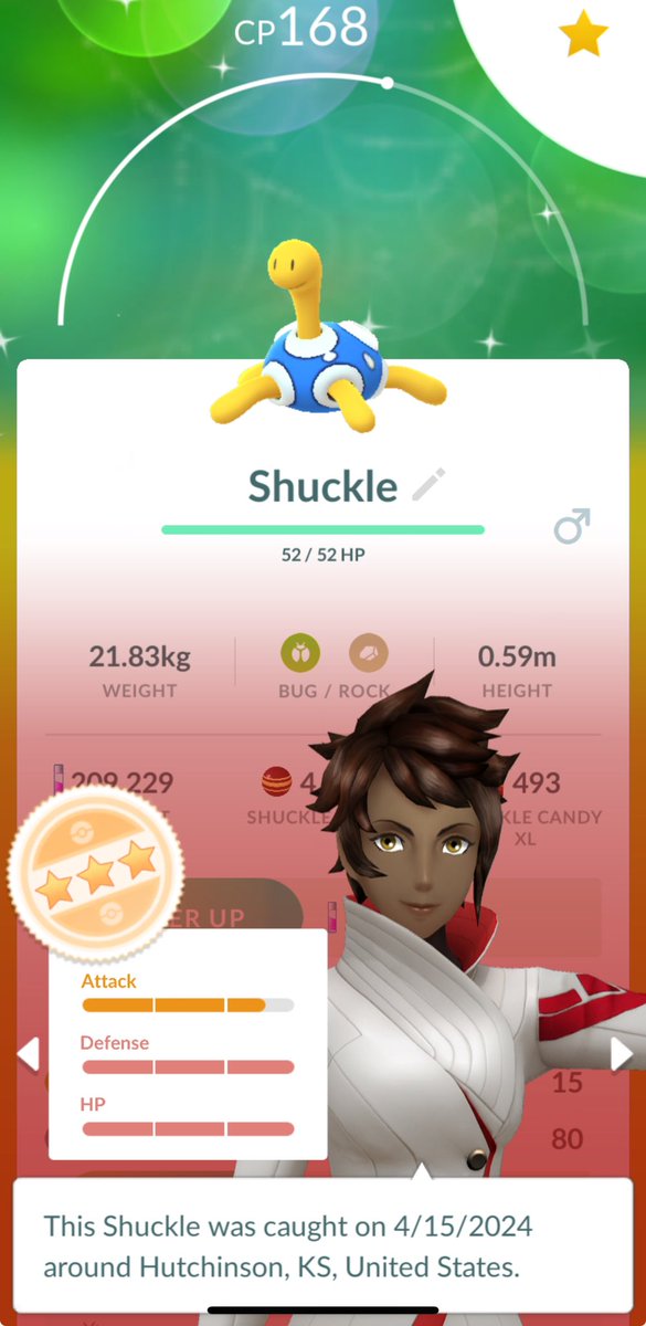 AndrewSharp1994's tweet photo. I still have 9 million XP to go, but my grind to level 50 feels more complete now that I finally have a shiny Shuckle. #pokemongo #shiny #shinyshuckle https://t.co/M5MjzaXCMJ