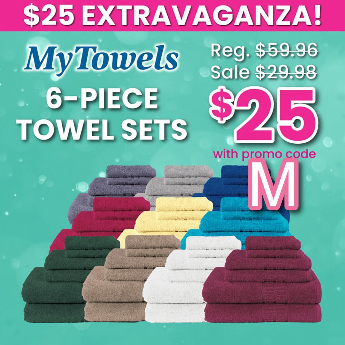 $25 Extravaganza! #MyPillow #MyTowels™ 6-Piece Towel Set just $25 when you use promo code 👉M👈. They are soft AND absorbent! “Towels that work, what a concept!” Plus get free shipping on orders over $75! mypillow.com/bath #MyPillowPromoCodeM