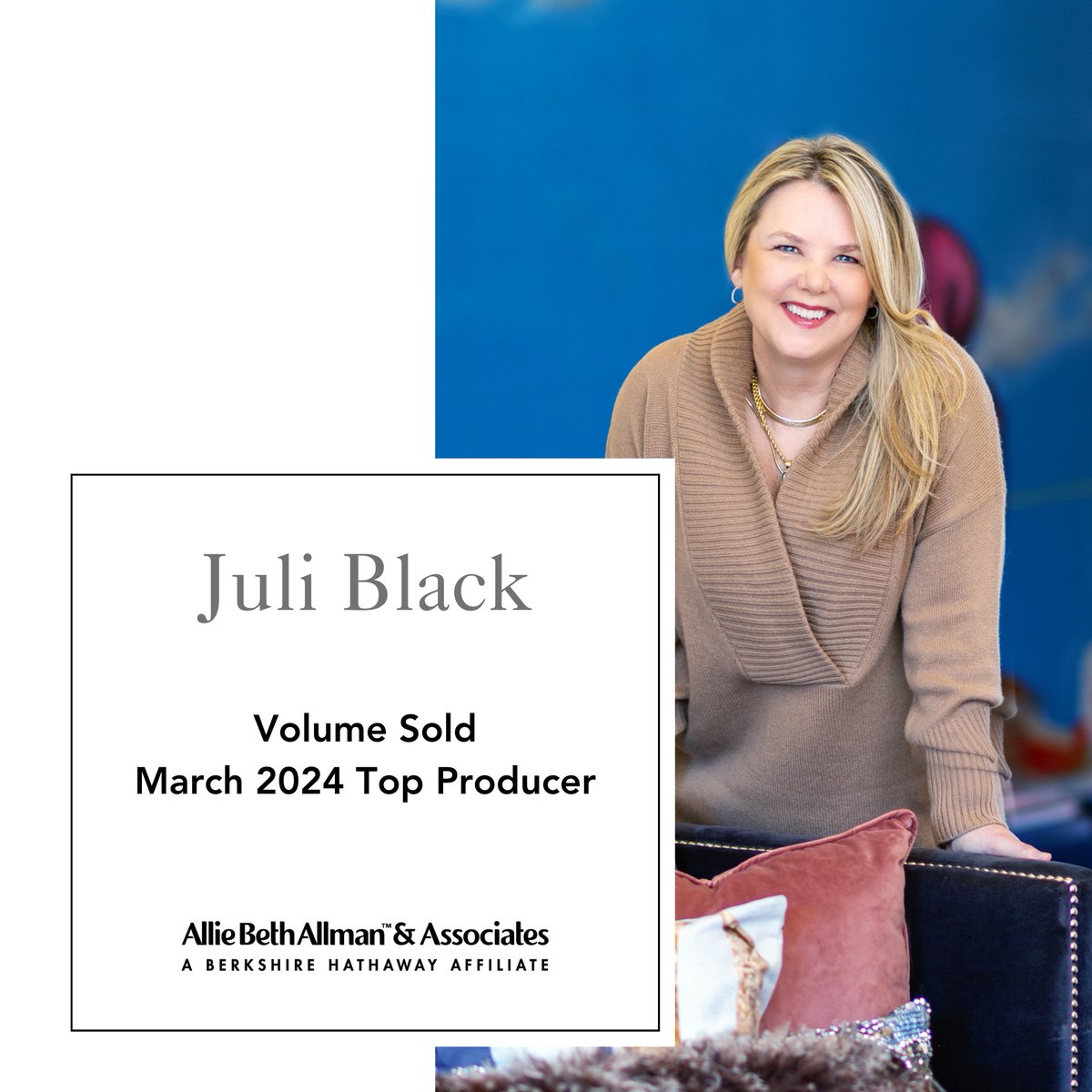 Thrilled beyond words ✨ to be named a top producer once again at Allie Beth Allman & Associates! Huge shoutout to all my incredible clients for your trust and support. Let's keep achieving greatness together 🏡 🎉 ! 

#TopProducer #Gratitude #DreamTeam #JuliBlackTeam #aba