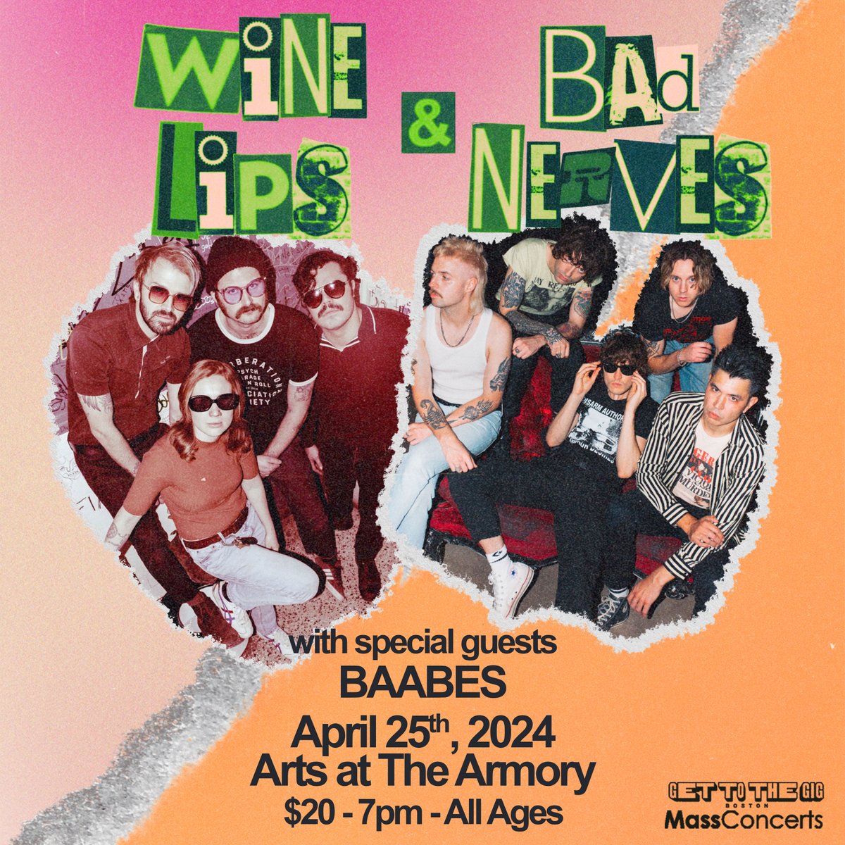 TOMORROW @Winelipsband & @BADBADNERVES at @ArtsattheArmory with @BaabesBoston! 🎟 ------> seetickets.us/event/wine-lip…