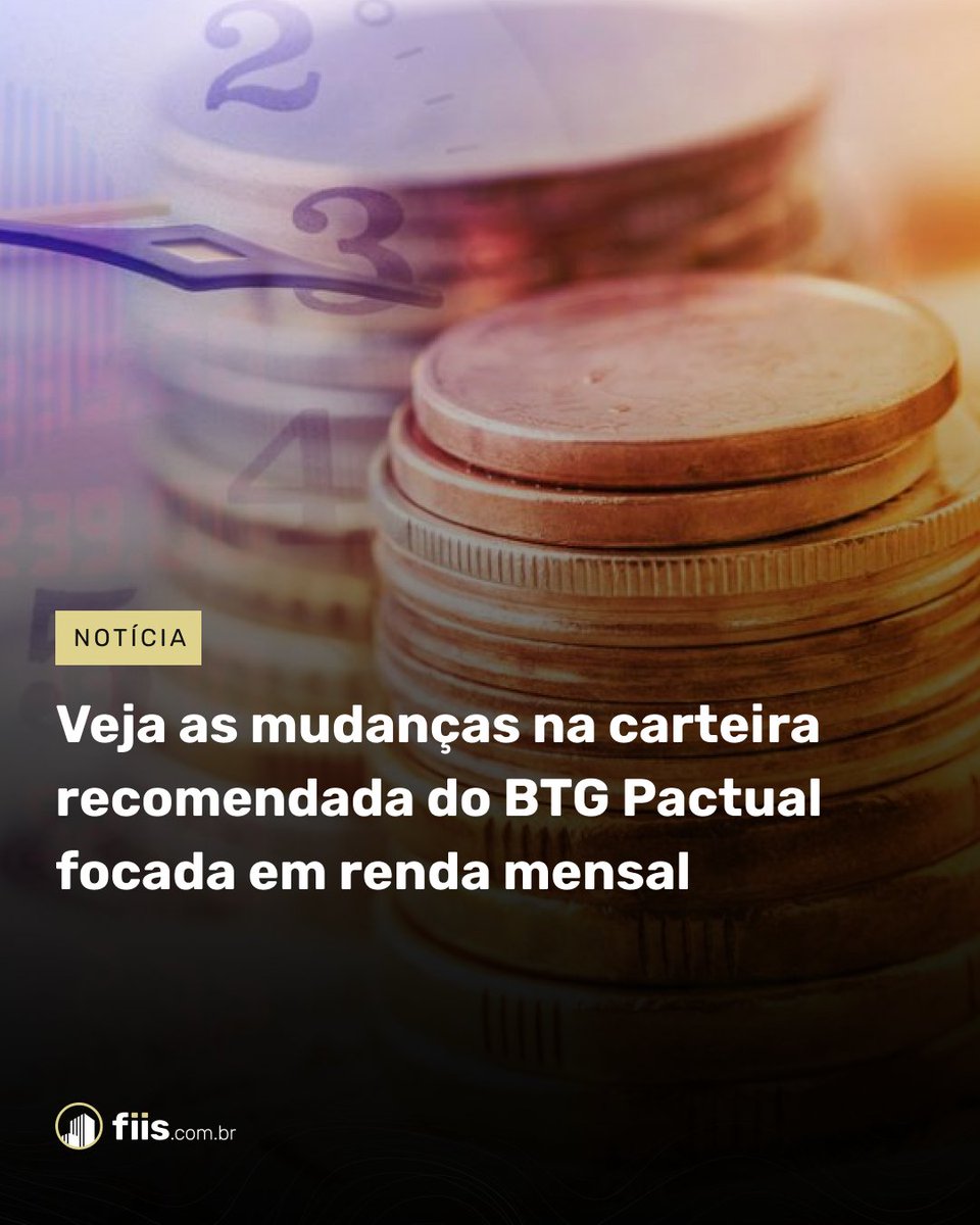 FIIsbr's tweet photo. Em relatório publicado, o BTG Pactual atualizou sua carteira recomendada focada em renda mensal, com indicações de FIIs, FI-Infra e Fiagro. 

Saiba mais em: https://t.co/BQLHeIdcy9 https://t.co/wSTE2Dre9I