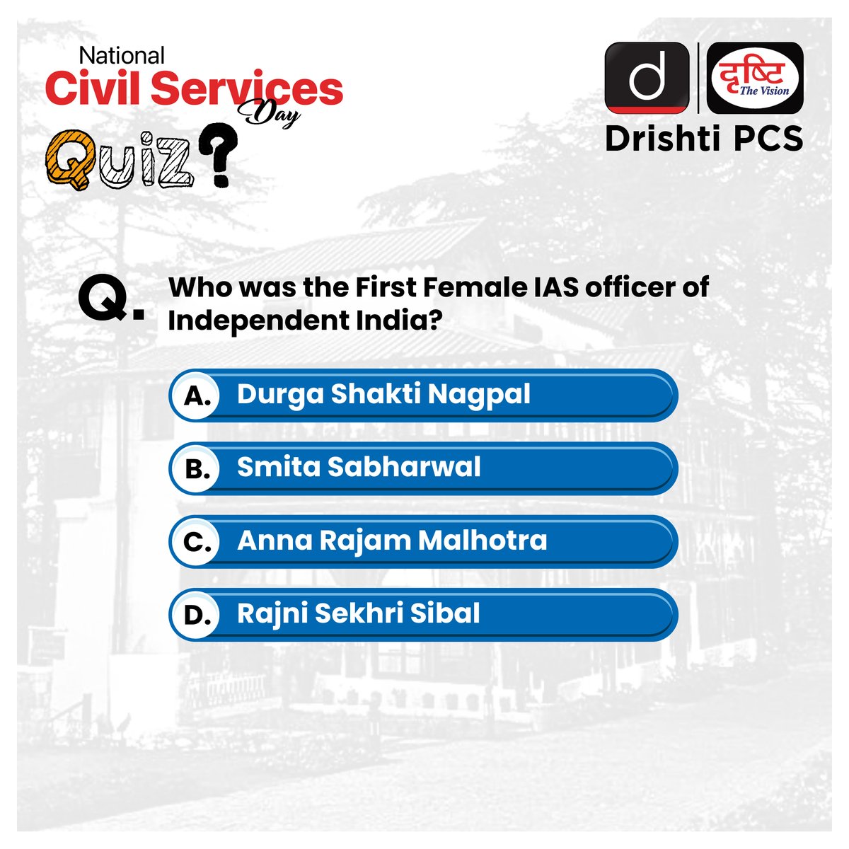 Explore the Civil Service 'Firsts' on National Civil Services Day. Share your answers in the comment section.

#CivilServicesDay #National #ServiceDay #JaiHind #UPSC #SardarVallabhBhaiPatel #CivilServices #Leadership #IPS #India #DrishtiIAS #DrishtiIASEnglish