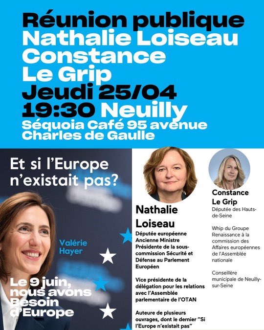 Et si l'Europe n'existait pas?

Venez le 25 avril à Neuilly avec @NathalieLoiseau et @ConstanceLeGrip !

Inscriptions : tally.so/r/wd6MNy
@HorizonsNeuilly @HorizonsLeParti @horizons_92