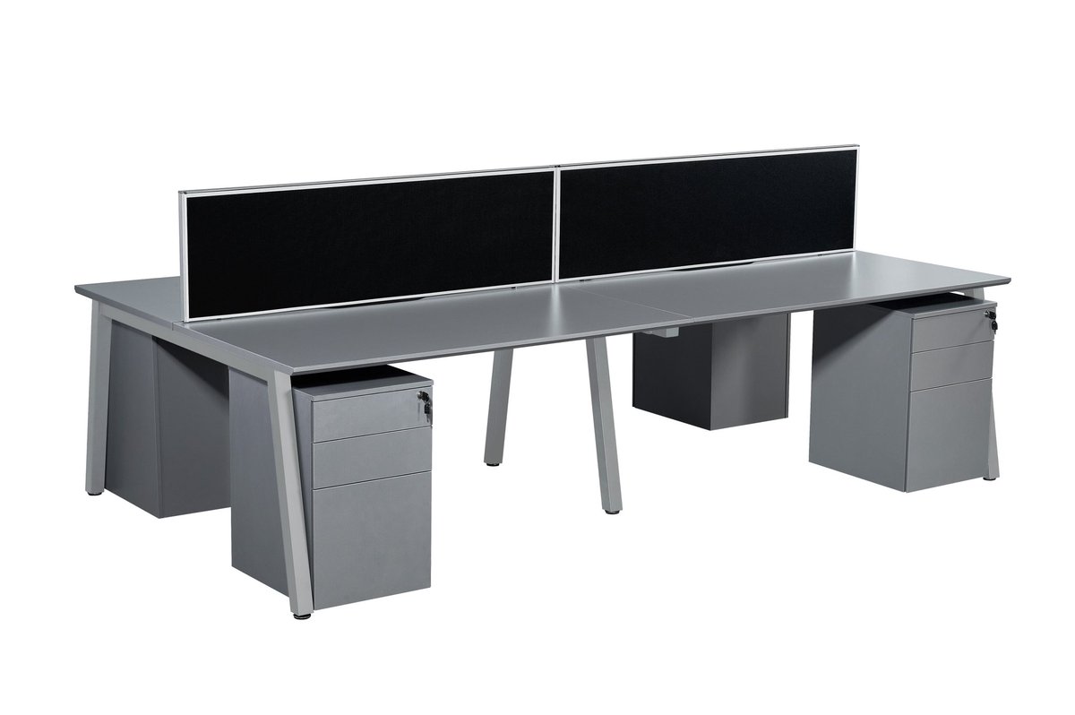 Benching system now available with a Grey MFC top, black, silver or white frame options. Scallop top, metal to metal fixings. All in stock along with Oak, White and Walnut MFC tops. 📧 sales@officeinteriorswholesale.co.uk #officefurnitureuk #offucefurniture #officedesks #desk