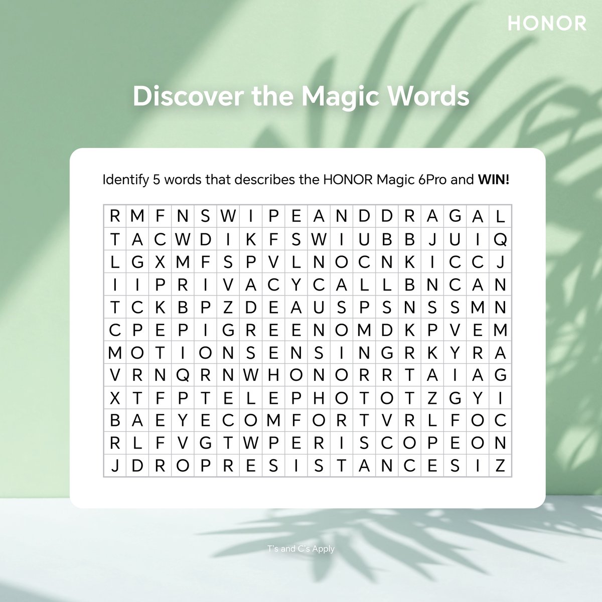 HonorAfrica's tweet image. Discover The Magic and WIN! ✨

All you have to do is: 

Share the post, and tell us 5 words that describe the #HONORMagic6Pro with the hashtags. 
Tag your bestie and tell them to give us a follow to increase your chances of winning. 

#DiscoverTheMagic 
#HONORMagic6Pro