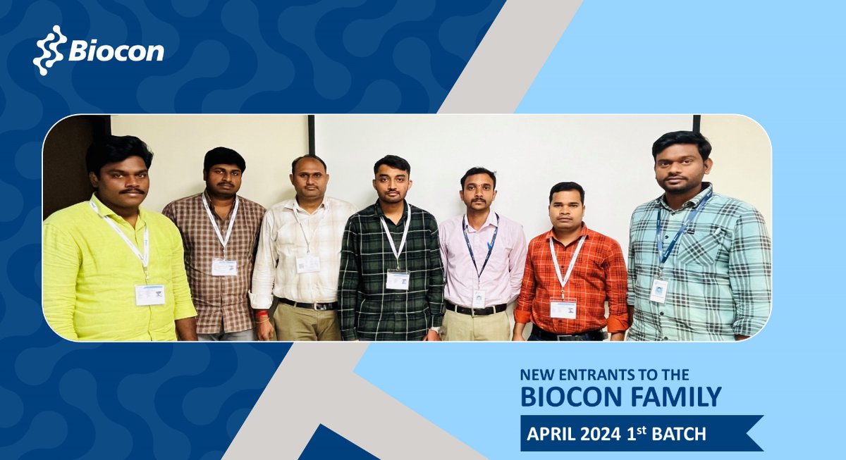 Bioconlimited's tweet photo. #WelcomeToBiocon: Always excited to welcome new #Bioconites to the team! Congratulations, and we look forward to you contributing to our purpose of providing everyone, everywhere, affordable access to medicines.
#Biocon https://t.co/ZgbwYjWTj4