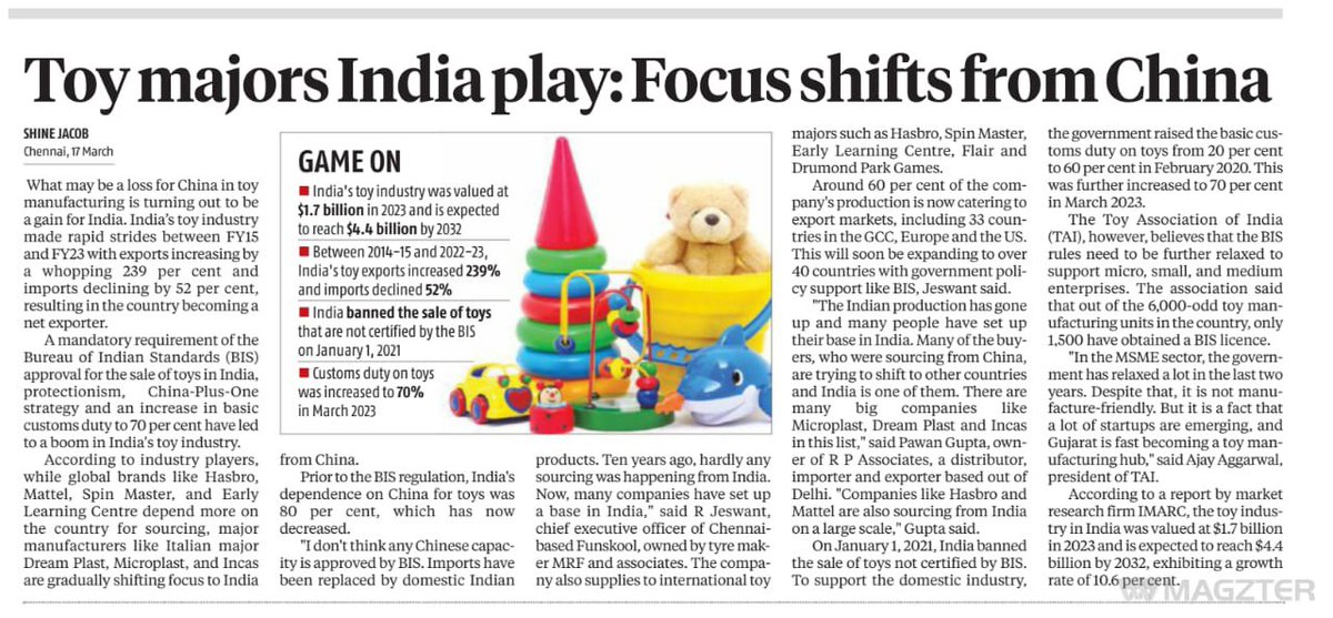 This needed to be a bigger news, if Bharat has to become aatmnirbhar then not just the gov and industry but also the common people need to have a product and manufacturing mindset.

#AatmanirbharBharat #MakeInIndia #ToyStory 

@startupindia @investindia