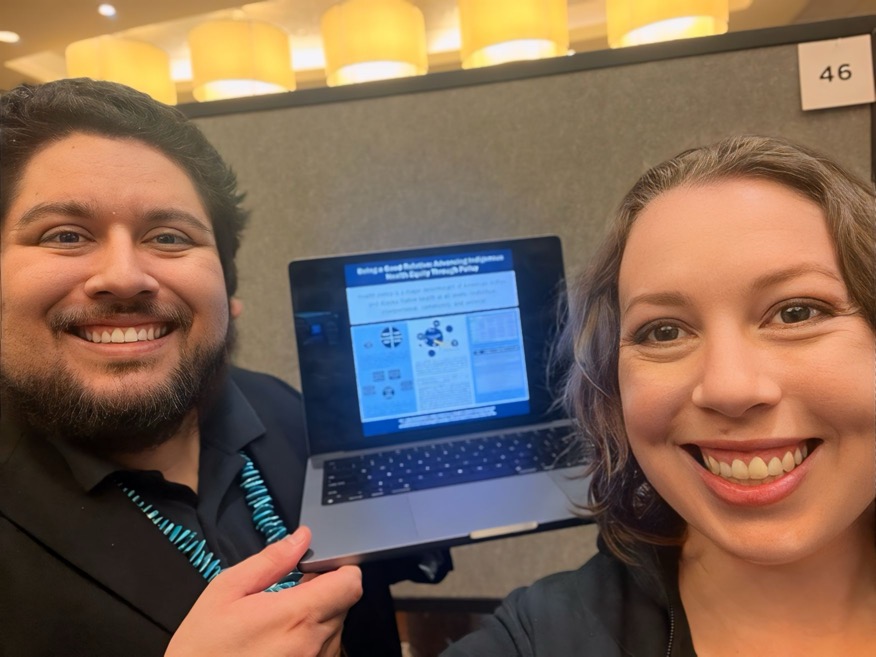 Missed my #Wildcat reunion with @DomNeuro, but @MeaganChriswell and I had a blast at the @A_P_S_A Joint Meeting in Chicago, IL! 'Being a Good Relative: Advancing Indigenous Health Equity Through [@AmerMedicalAssn] Policy' – MD/PhDers do it all!!