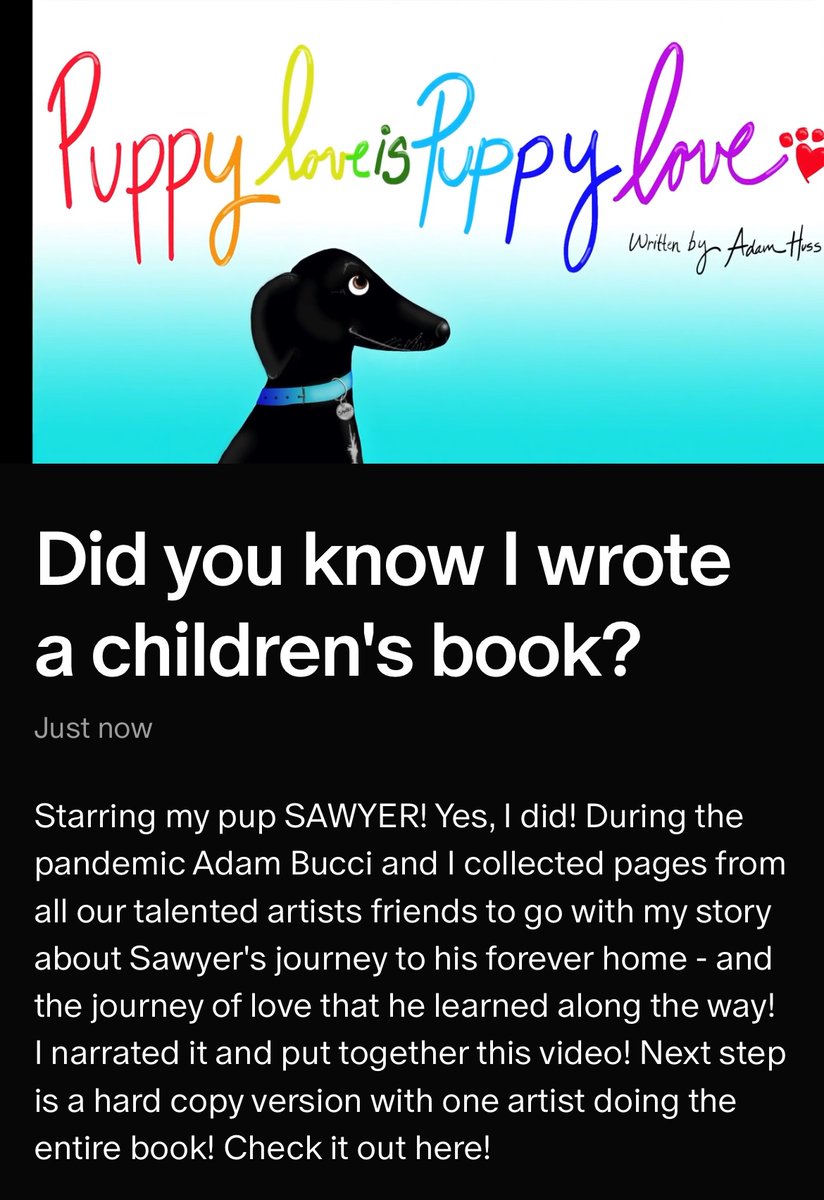 Did you know I wrote a children’s book about my pup Sawyer?! Click here to hear me read it out loud : patreon.com/posts/10243279…