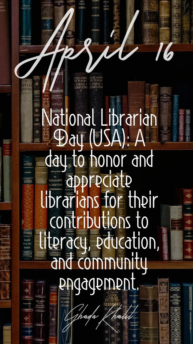 April 16

#nationallibrarianday