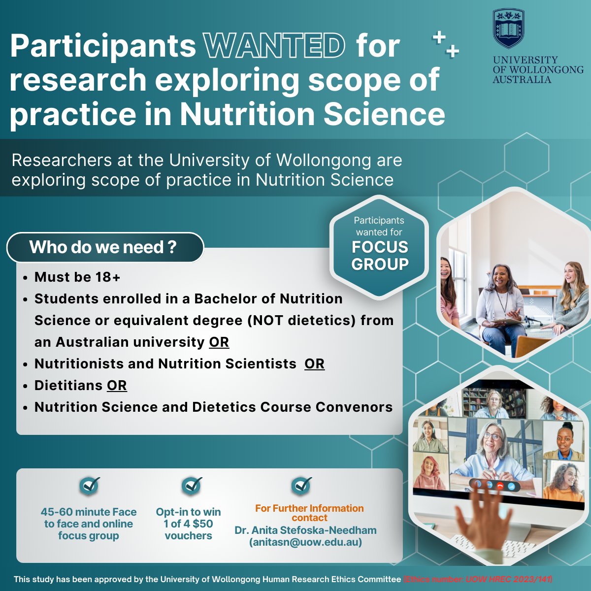 🍎#NUTRITION SCIENCE students desire more guidance on their scope of practice; especially in client facing roles. This project aims to explore their needs & to #codesign a #decisionmaking tool to help guide their #practice. Please join the conversation. 📩anitasn@uow.edu.au @UOW