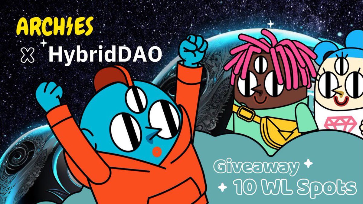 <a href="/ArchiesNFT/">Archies NFT 🟠⛺️</a> x @0xHybridDao 

Archies ตัวเอเลี่ยนสุดน่ารักจากนอกโลก เป็น OG collection NFT บน Archway Chain (<a href="/archwayHQ/">Archway 🟠</a>) 

ความน่าสนใจนอกจากงาน Art ที่น่ารักมากๆ ของ Collection นี้ ยังมี Team ที่มี Potential มากๆเช่นกัน (ทีมเคยทำงานให้ Adidas, Nike, Playboy, Vans และ