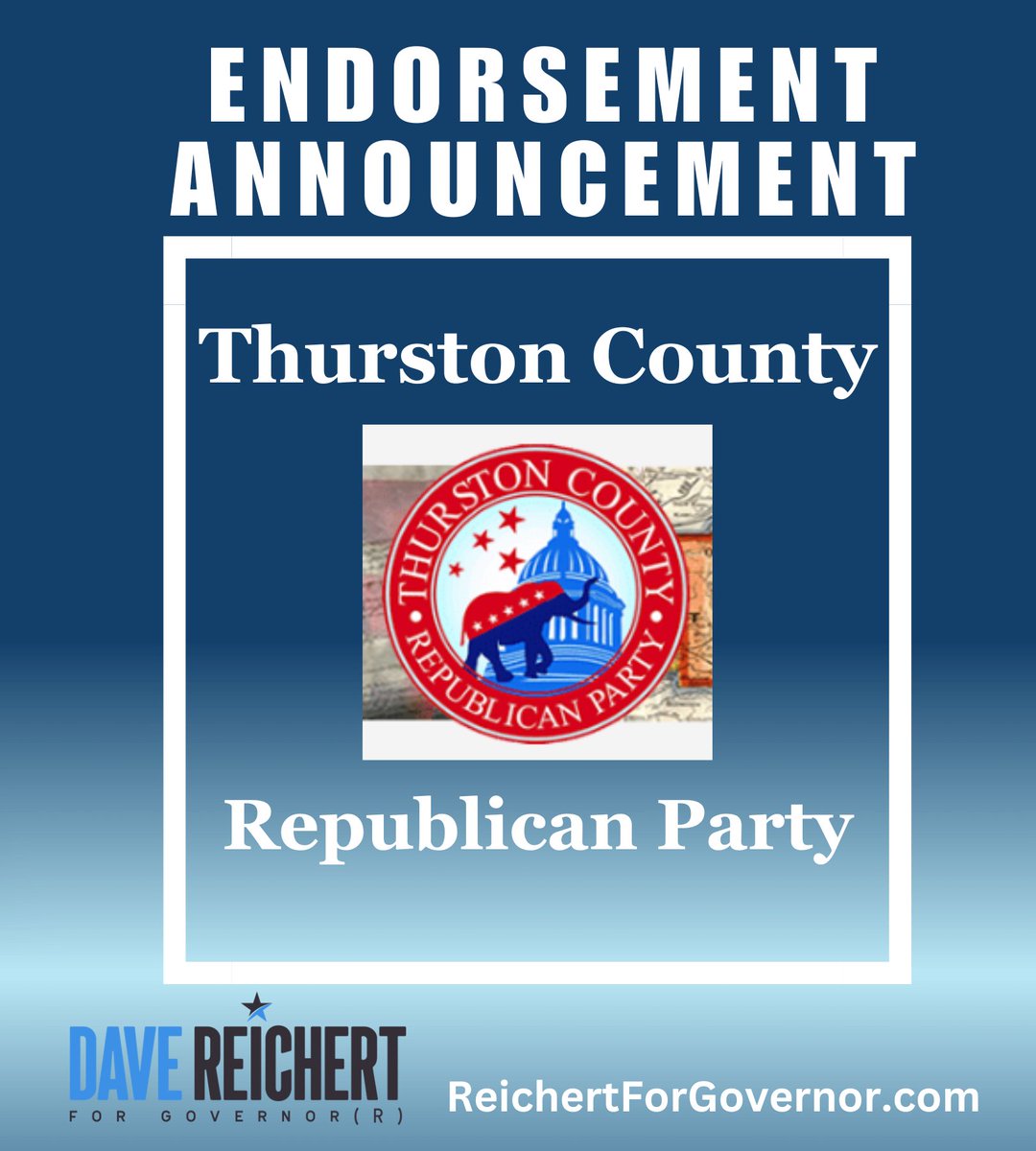 Endorsement Announcement: Thank you Thurston County GOP for your endorsement this evening!

Together we will #ChangeWA #FixWA #DoTheRightThing