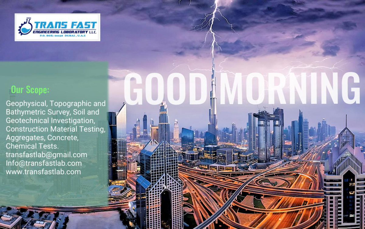 TransfastDubai's tweet photo. Our Scope:
Geophysical, Topographic and Bathymetric Survey, Soil and Geotechnical Investigation, Construction Material Testing, Aggregates, Concrete, Chemical Tests
transfastlab@gmail.com 
Info@transfastlab.com
labbdo2@gmail.com
https://t.co/QPJ98nVFqO
#TRANSFAST #testing #lab https://t.co/MqDBfB6hZs