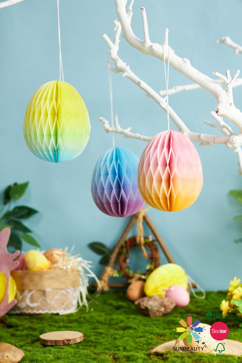 🐰🌷 Transform your home into an Easter wonderland with our charming ombre paper honeycomb decorations! 🎉 sunbeauty.com/occasions/seas…