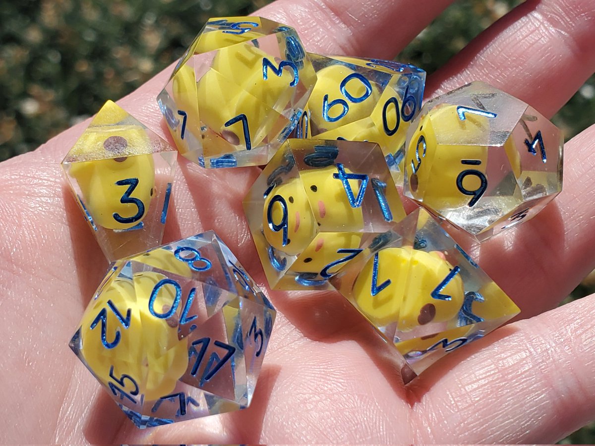 GeekMeUp_Scotty's tweet photo. Lil' Duckies

#dnd #dungeonsanddragons #dice #ttrpg #handmadedice #sharpedgedice https://t.co/MqbqScuXR7