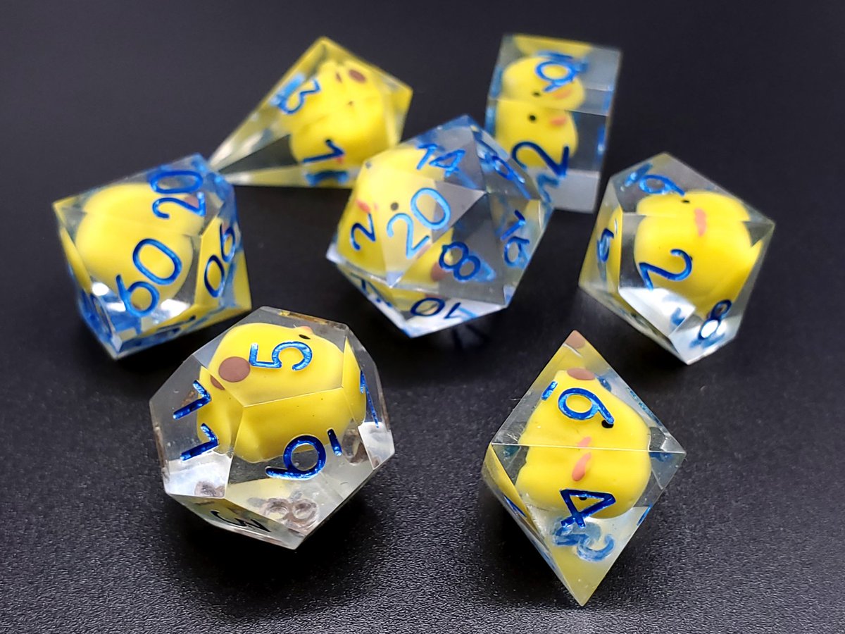 GeekMeUp_Scotty's tweet photo. Lil' Duckies

#dnd #dungeonsanddragons #dice #ttrpg #handmadedice #sharpedgedice https://t.co/MqbqScuXR7