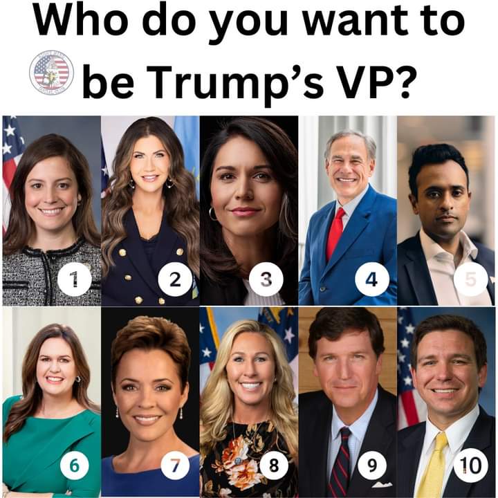 Who do you WANT to be Trump's VP? 11 will be someone not pictured🤔