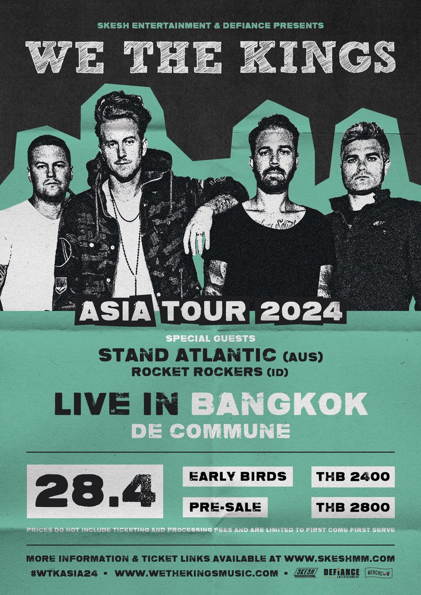 So excited to add @standatlantic to the @WeTheKings show in Bangkok! Get your tickets now! #StandAtlantic #WeTheKings #SkeshEntertainment