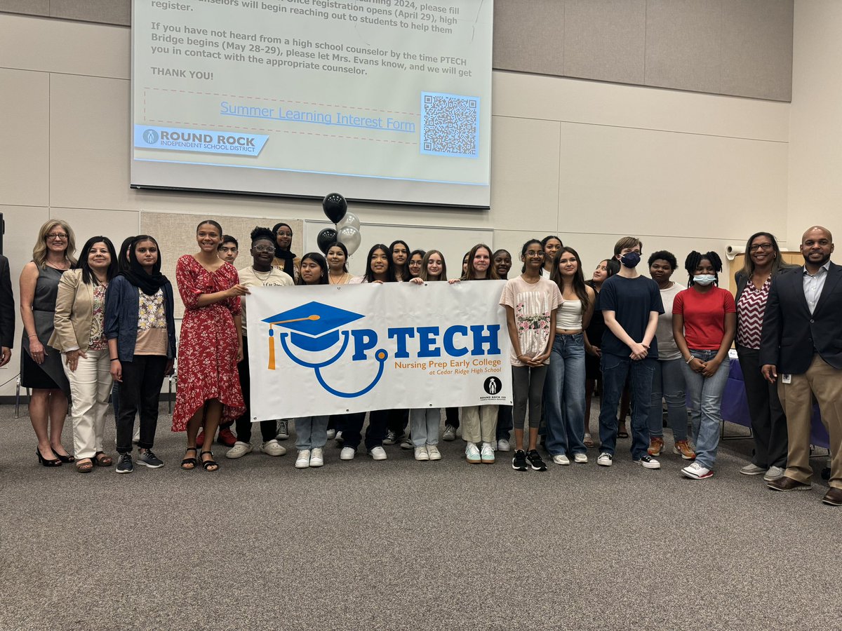 MrSmithTxEdu's tweet image. Tonight was a new beginning 4 @RoundRockISD. Tonight we held the signing day for the inaugural class of #PTech of Health Science. Tonight we partnered w/ @accdistrict and @StDavidsHC to provide the opportunity for the class of 2028 to achieve their dreams #WeAreCR
