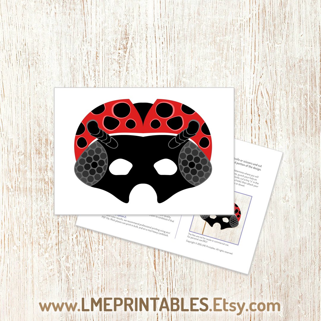 Ladybug Mask Printable Animal Costume Halloween Beetle Bug Ladybird Insect Education Kid Adult Party Photo Booth School Game Birthday Forest etsy.me/3Jnuqsd via @Etsy #ladybugmask #ladybugcostume #insectmask #bugmask #schoolactivities #diyphotobooth #educationideasforkids