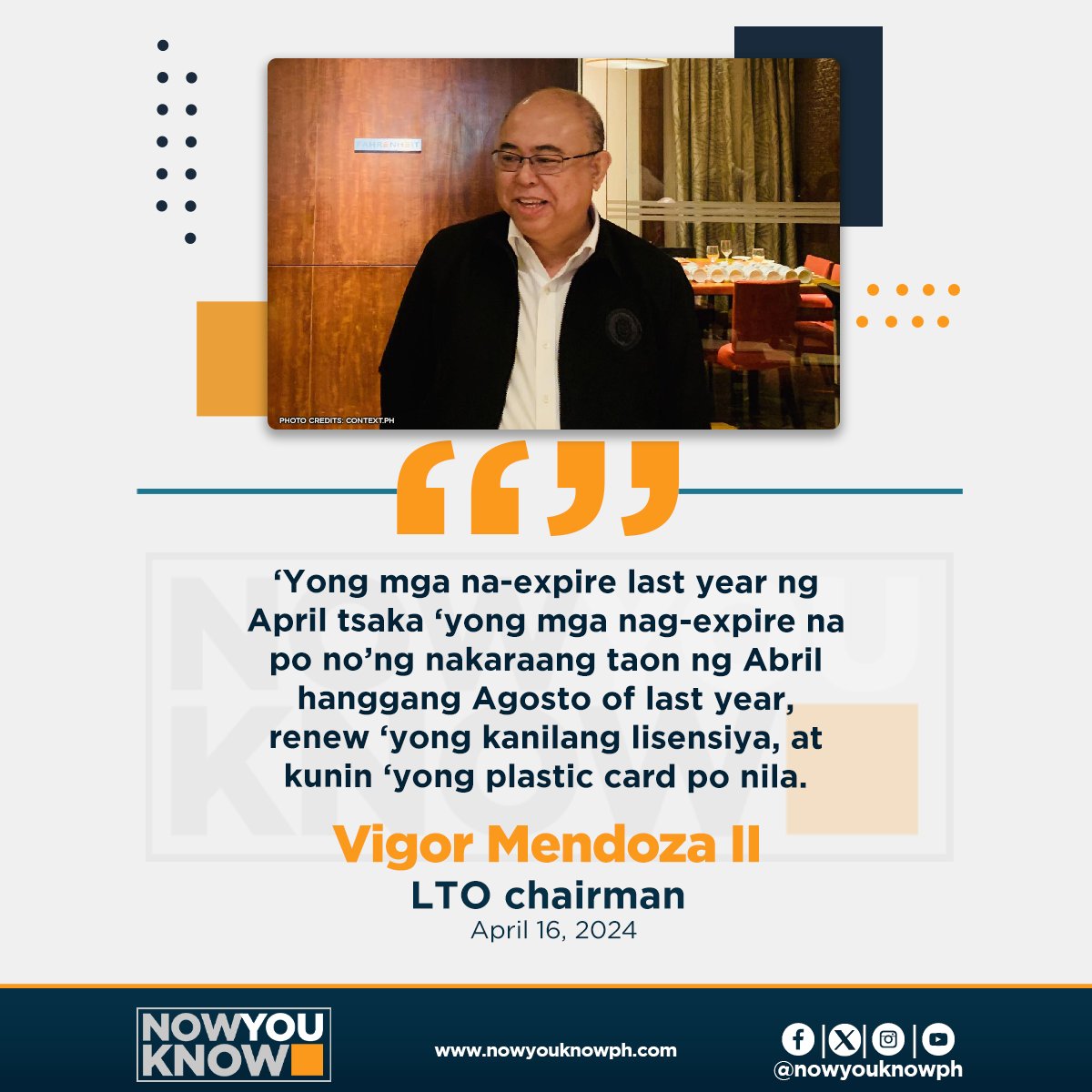 Land Transportation Office (LTO) head Vigor Mendoza II said Tuesday that drivers whose licenses expired from April to August 2023 should now apply for renewal as plastic cards are already available for them. READ: bitly.ws/3i6ef 📰 Inquirer.net