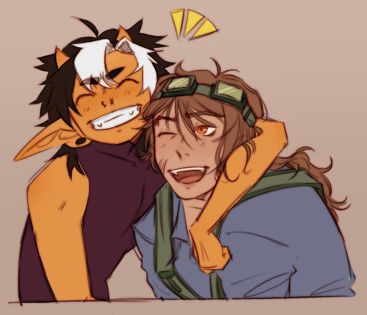 Tanuke5656's tweet photo. probably gonna finish this tomorrow!!  (cass, the one on the right, belongs to @layzertagg ) https://t.co/TlrwGQSbG1