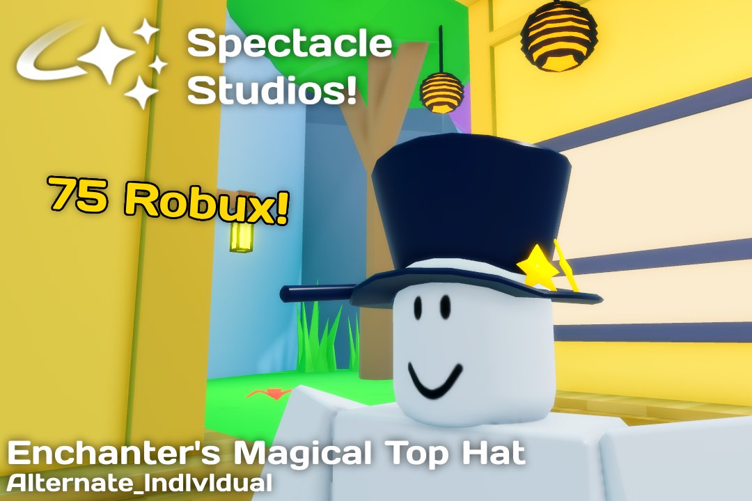 Spectacle_RBX's tweet photo. ✨ Spectacle Studios UGC #1: Enchanter's Magical Top Hat!
🔨 Modeled by Alternate_lndlvldual

⬇️ On sale NOW! Link in replies! https://t.co/mD95q6GdcQ