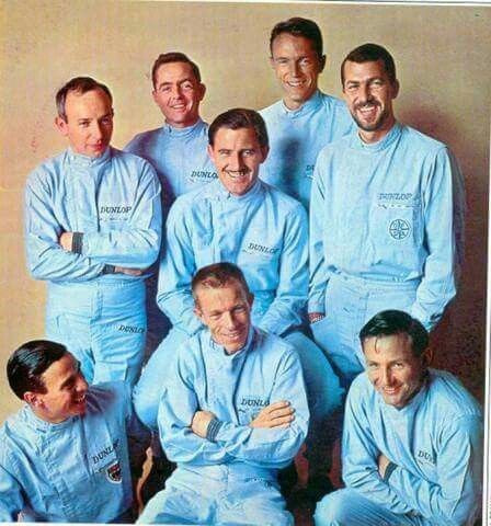 Dunlop Boys John Surtees,Phill Hill,Dan Gurney, Joakim Bonnier,Graham Hill,Jim Clark,Richie Ginther,Bruce McLaren. #F1 #RetroGP