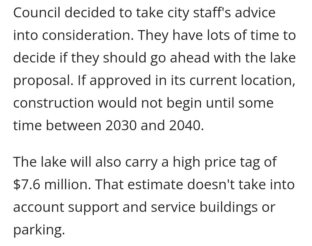 It's been almost 9 years since council cancelled the lake at Blatchford, based on hilariously car-brained advice from administration. I wonder if it's too late to put it back? cbc.ca/amp/1.3336693