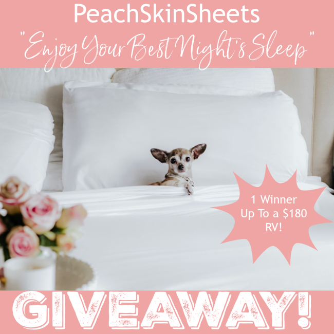 PeachSkinSheets 'Enjoy Your Best Night's Sleep' GA-1-US Ends 5/25 @DeliciouslySavv @PeachSkinSheets mikishope.com/2024/04/peachs… #Giveaways