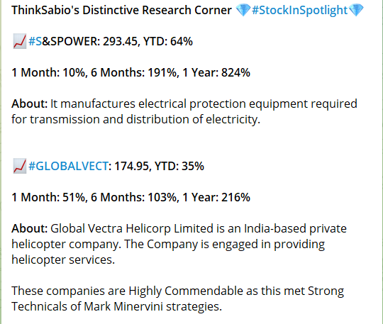 ThinkSabio's Distinctive Research Corner-Stock In Spotlight:
#S&SPOWER #GLOBALVECT
Please Explore Our Report Here:
thinksabio.in/reports?report…...
#MarkMinerviniStrategy #StockWatch #ThinkSabioIndia #IndianStockMarketLive #Investing #EquityTrading #StockMarketInvestments