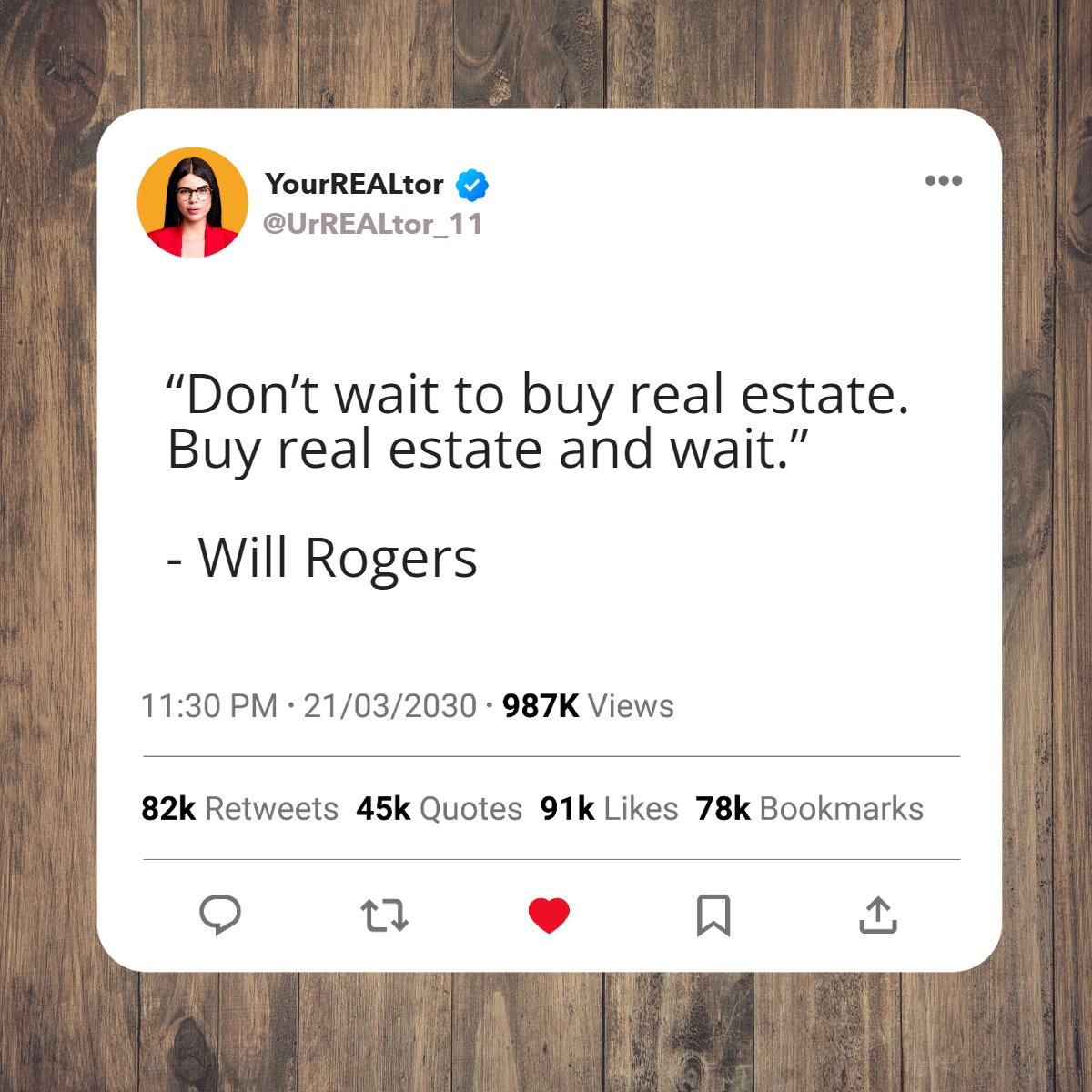 “Don’t wait to buy real estate. Buy real estate and wait.” 
— Will Rogers

#quoteoftheday #realestate #quotes
 #Realestate #Brokerlife #Marketupdate #thevisiongroup #thevisiongroupres #realtor #Orangecounty #losangelescounty #Riversidecounty