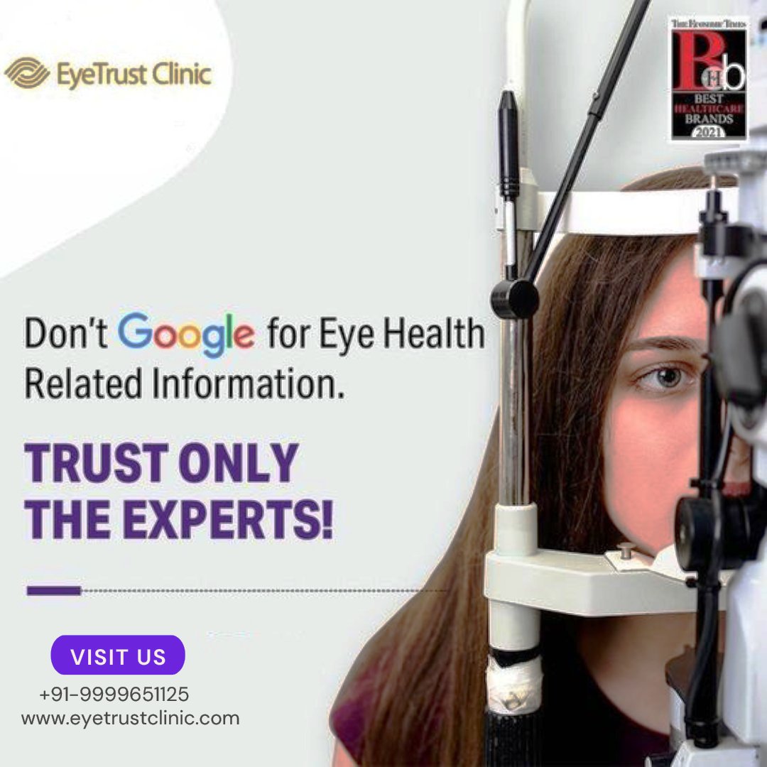 Don't Google for Eye Health Related Information. Trust Only The Expert Available at #EyeTrustClinic. Book your consultation now! 
Visit us: eyetrustclinic.com
Call us: 9999651125 | 8377096565
#ClearVision #EyeCareServices  #Ghaziabad🌐 #SeeClearly #EyeTrustClinic