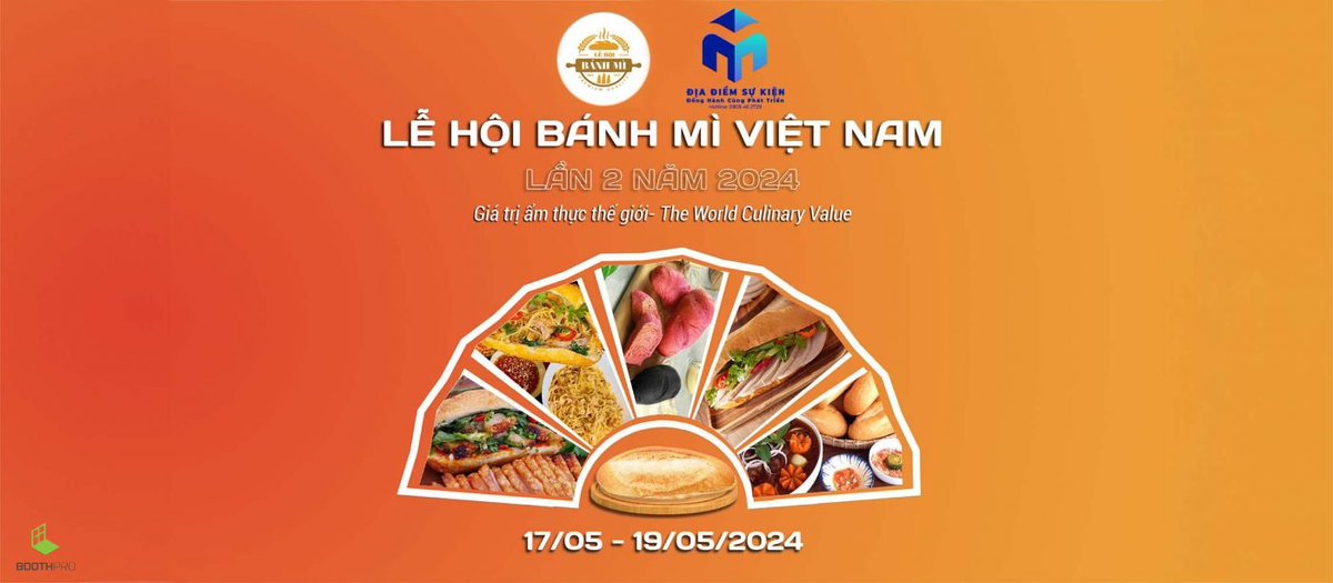 thietkebooth's tweet photo. Đến Triển Lãm Bánh Mì &amp; Ẩm Thực Việt Nam 2024:
17-19/05/2024 tại Công Viên Lê Văn Tám, Quận 1. Tp. Hồ Chí Minh
#bánhmì #ẩmthực #việtnam #triểnlãm #lễhội
https://t.co/wA5WVgFZpT https://t.co/U40lKbOuUh