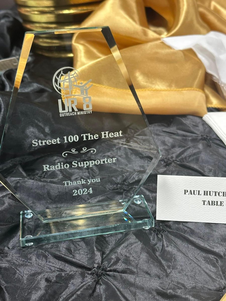 Rtp100H's tweet photo. 🏆👏🏾 Help us congratulate our co-owners P-Man and Lady T and our sister station @100theheat! They were honored at this year’s Ur 8 Outreach Ministry Appreciation Awards for their service in the community! ❤️🙏🏾

#RaiseThePraise100 #Street100TheHeat #Jesus #Community https://t.co/02u0zUuBQ4