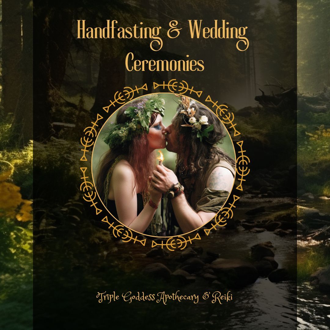 Handfasting and Wedding Ceremonies with Triple Goddess Apothecary and Reiki 
website:  buff.ly/3OKfok6
#pagan #witchcraft #triplegoddessapothecaryandreiki #witchscottage #classes #workshops #chicagowitch