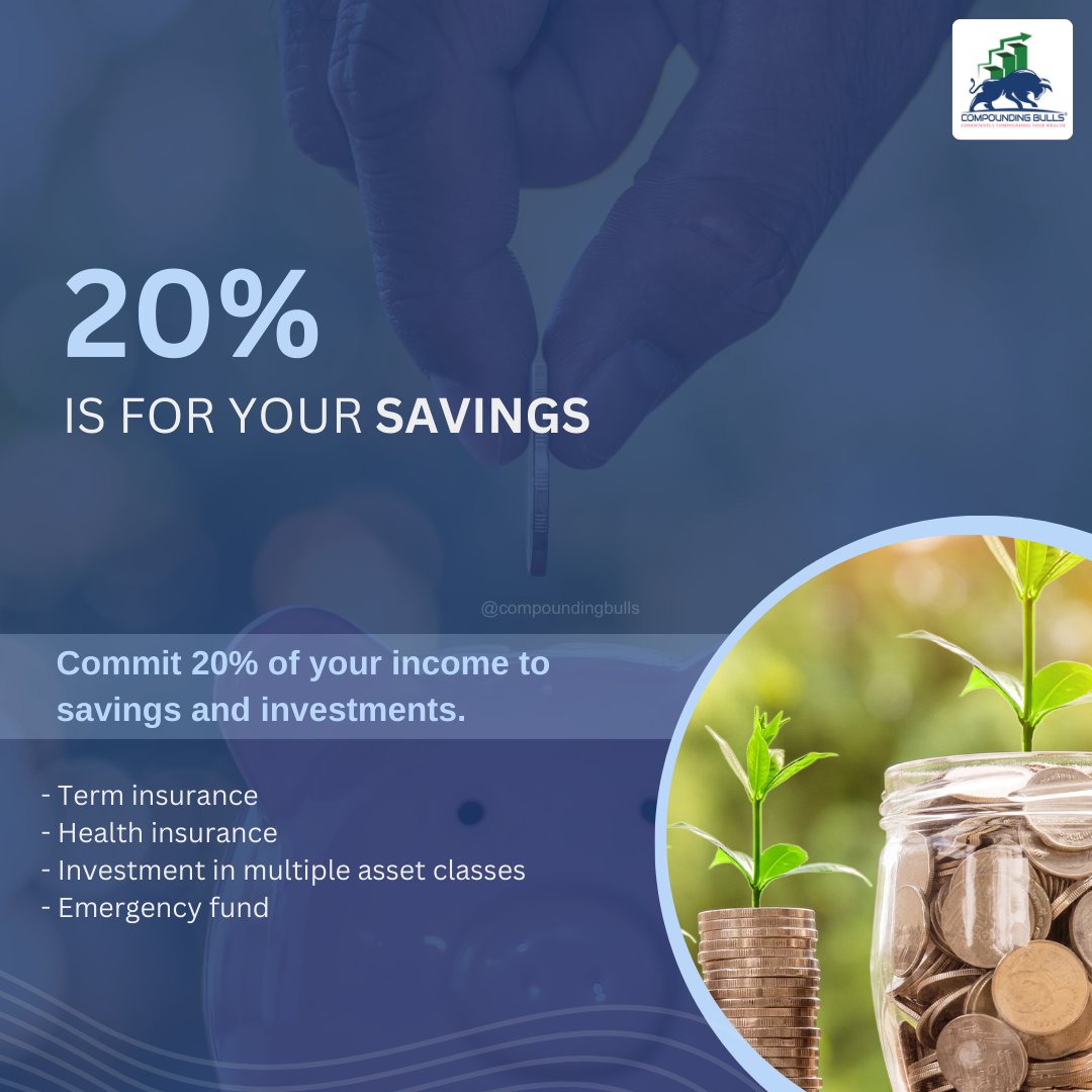 CB_FinEdu's tweet photo. Mastering financial balance with the 50-30-20 rule!  Let's break it down: 50% for essentials , 30% for lifestyle , and 20% for the future .
. #investing101 #Moneymanagement #503020budgetrule #compoundingbulls https://t.co/8DHHPuwdjJ