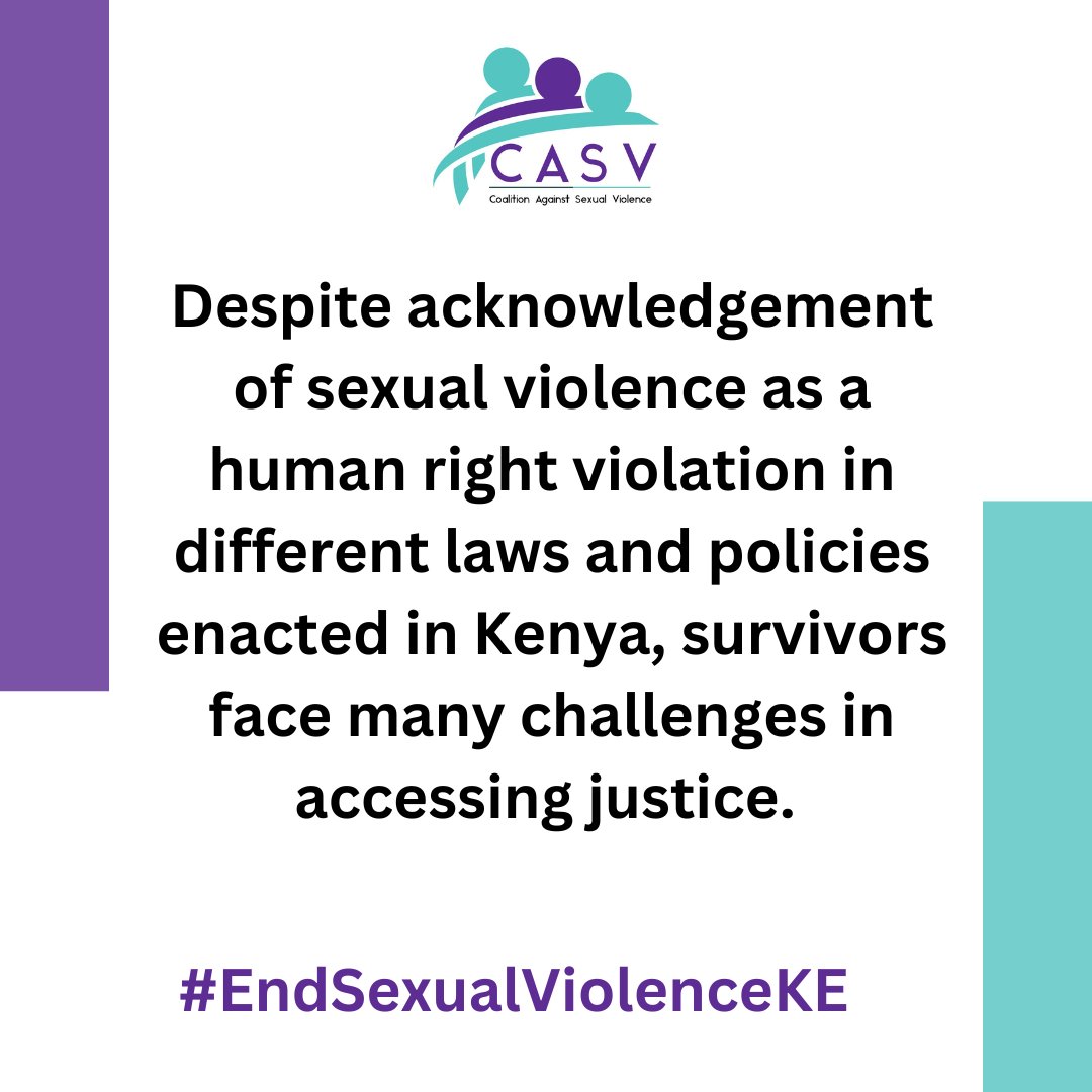 Sexual violence in Kenya is deeply rooted in gendered inequalities and disproportionately affects women and girls. Despite it's acknowledgement as a human right violence in all laws and police, survivors continue to face many challenges. #EndSexualViolenceKE End Sexual Violence