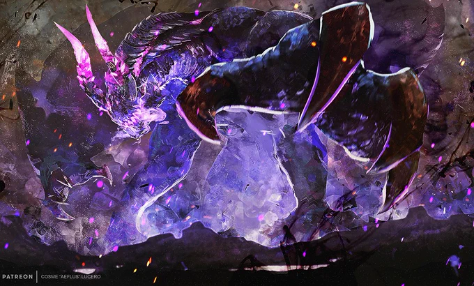Full transformation of Magala, with an extra Shagaru because its badass. Which 3 of its forms is your favorite? #MonsterHunter #fanart 