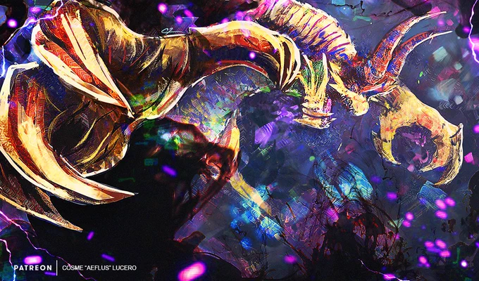 Full transformation of Magala, with an extra Shagaru because its badass. Which 3 of its forms is your favorite? #MonsterHunter #fanart 