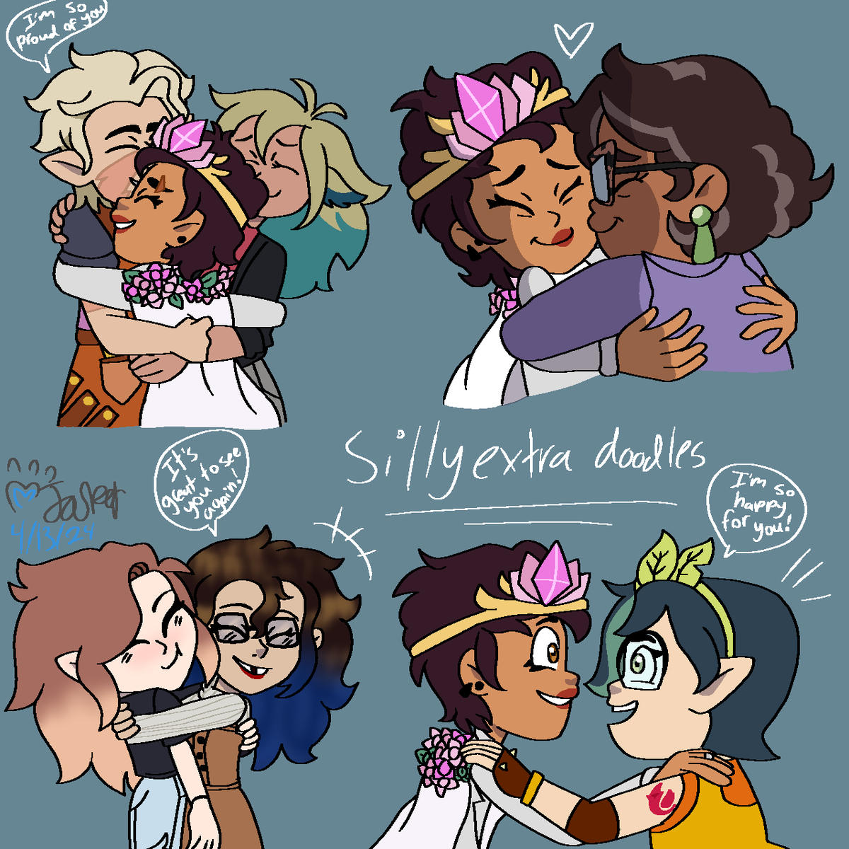 Here's a post because why not✨ but hope you enjoy!!! It's a Lumity wedding!!! Yes Eda is crying at Luz's wedding because it's canonnnn
.
.
.
#art #doodles #myart #timeskipart  #ibispaintx #sketching #digitalsketch #Hunter #willow #tohart #amityblight  #toh #lumity #nocedasibling