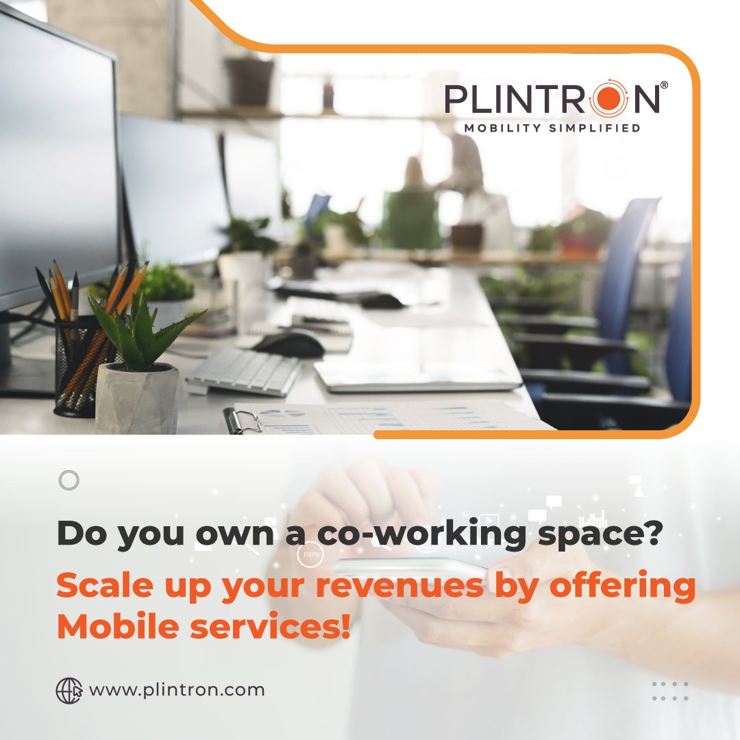 Learn how co-working spaces can enhance their revenues by extending their brand into mobile services by becoming an MVNO with Plintron. Learn more at plintron.com/solutions-for-…

#plintron #telecom #iot #m2m #mvno #esim #mvne #mvna #mno #gsm #gsma #4g #5g