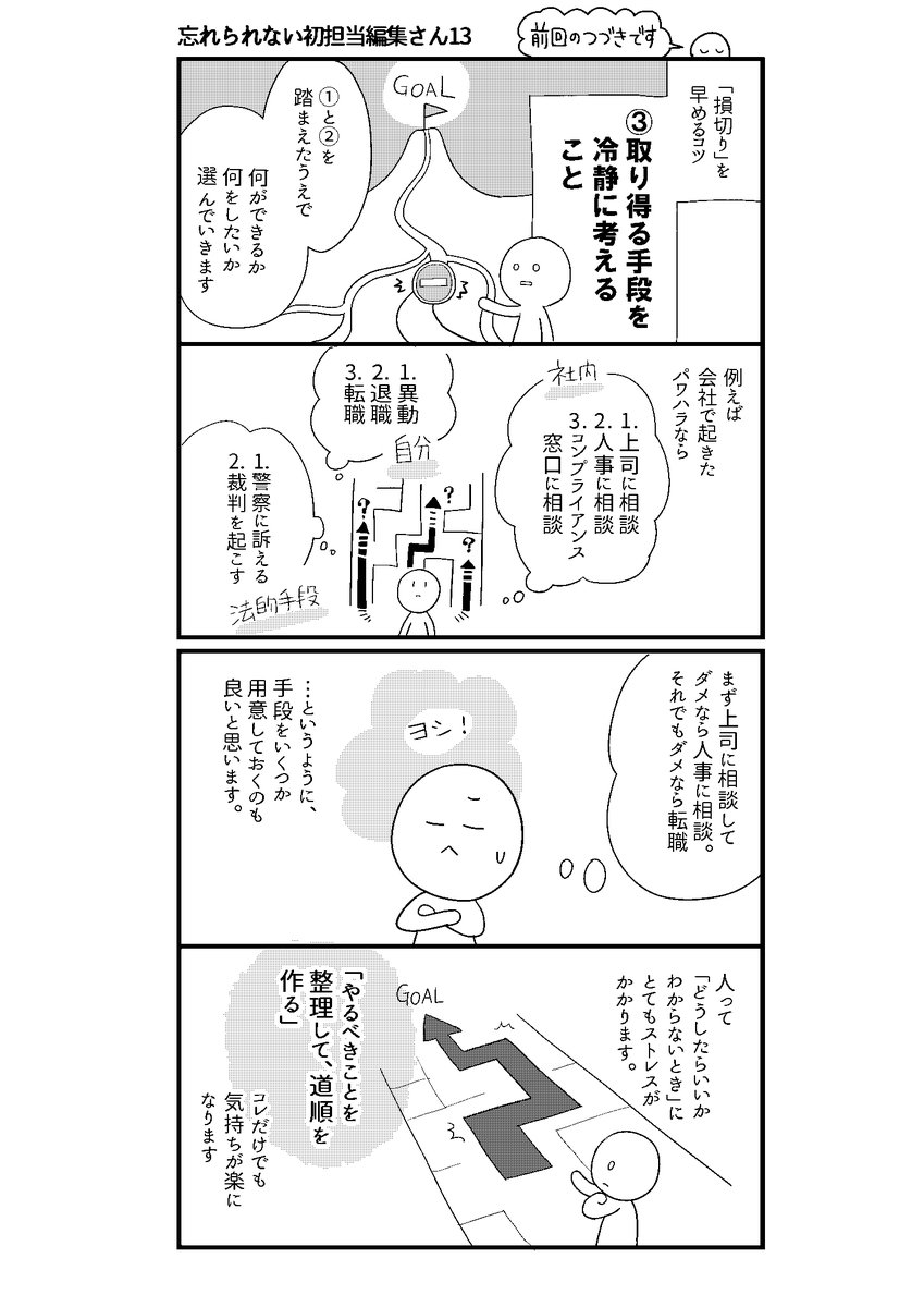理不尽な目にあったときや、漠然と不安があるときは、なるべく早い段階で問題や感情を言語化・整理し、それぞれの対応ボックスに放り込むのが大事だと思っている。
なんだかよくわからないままに、抱え込んでしまうと、その時間が長ければ長いほど、精神ダメージを深く食らう。